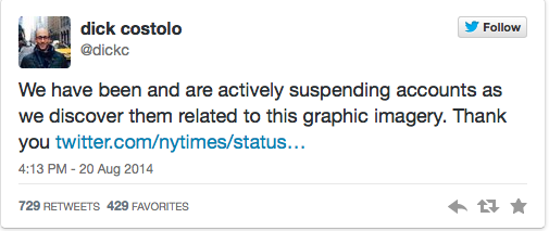 Twitter suspends accounts that share images of the beheading 2 Twitter