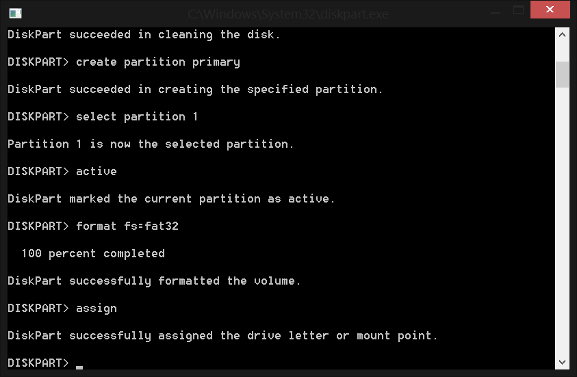 Create a bootable USB with CMD 4 commands windows_10_usb_16
