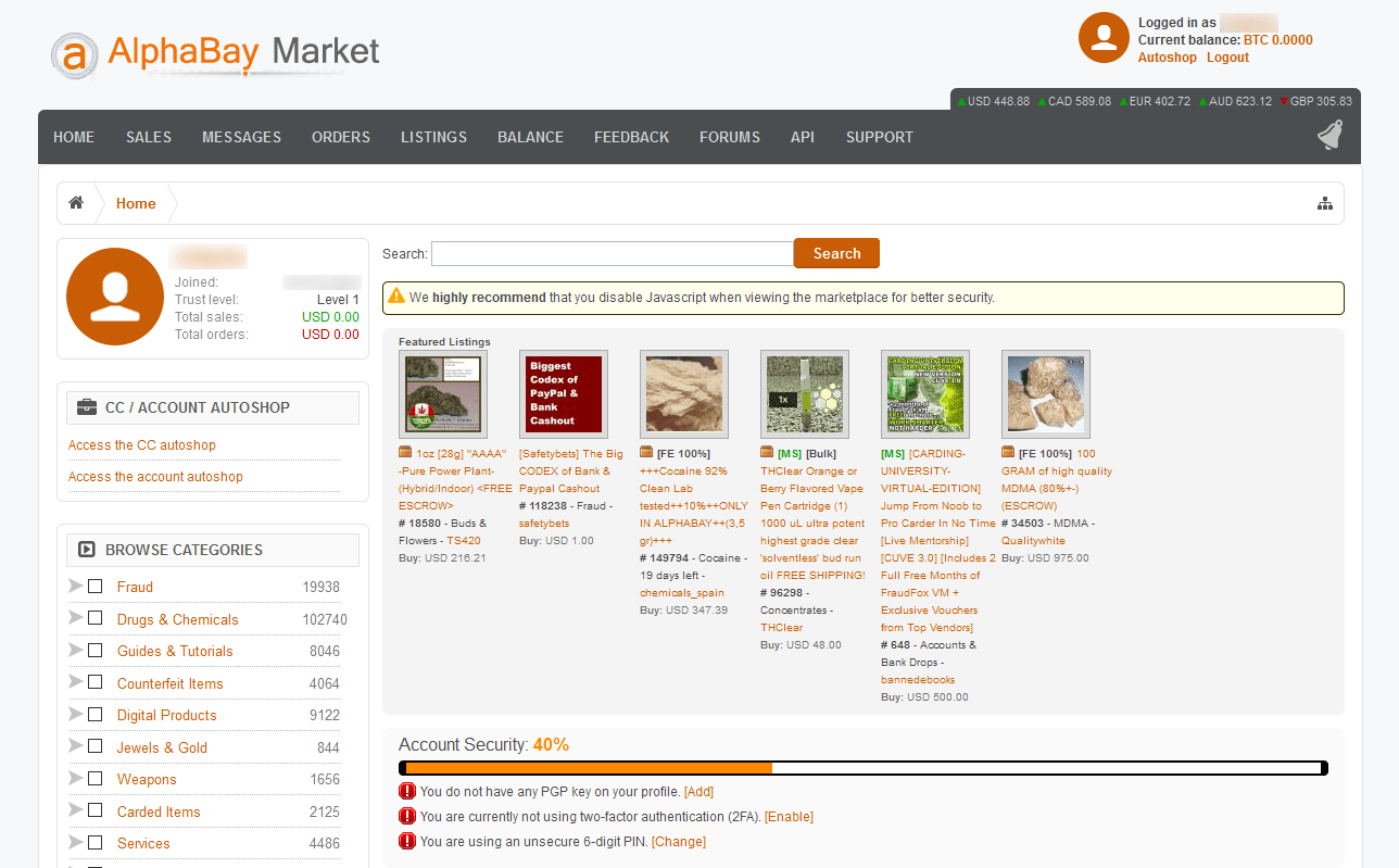 What is the most popular Dark Web marketplace? 2 alphabay dark web