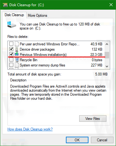 Free up disk space after upgrading to Windows 10 5 Windows free space