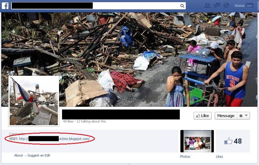 How to avoid charity and donation scammers 2 Philippines FaceBook Scammers page