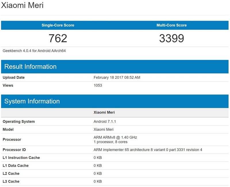 Xiaomi Mi 5c with Pinecone SoC and Android 7.1.1 1 Xiaomi