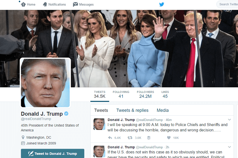 Ποιος ακολουθεί τον Trump στο Twitter? 1 trump