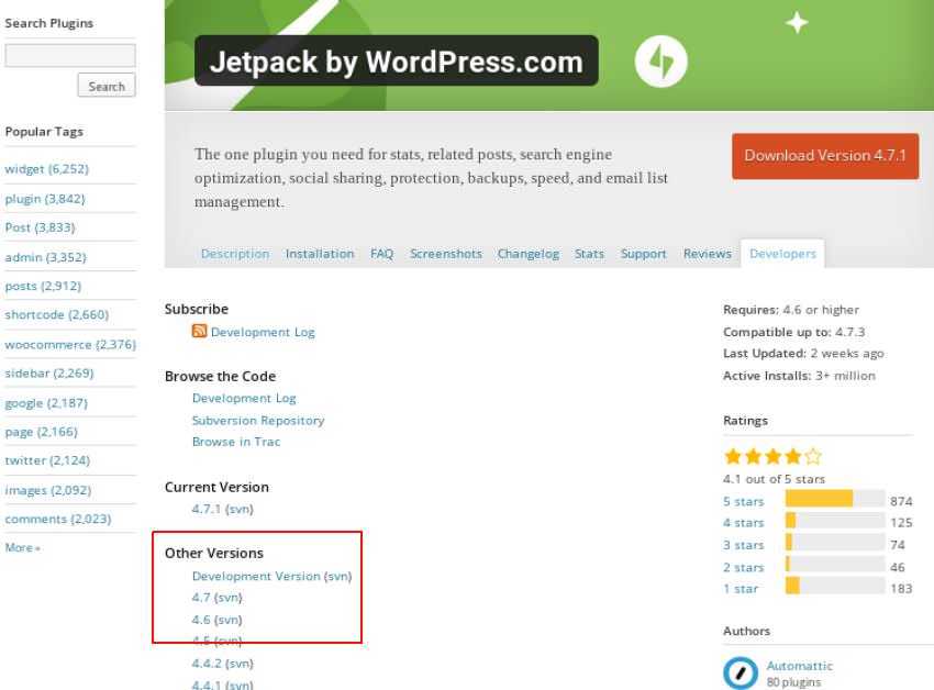 Κατεβάστε παλαιότερα plugin του Wordpress 3 Κατεβάστε παλαιότερα plugin του Wordpress