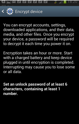 Κρυπτογραφήστε όλα τα δεδομένα στο Android