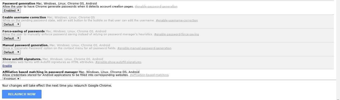 Chrome: Ενεργοποιήστε το password generator