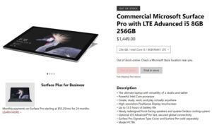 Microsoft: Surface Pro with LTE released on Microsoft Store 1 Surface Pro