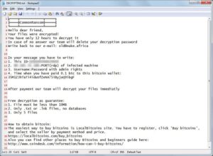 CommonRansom ransomware decrypt