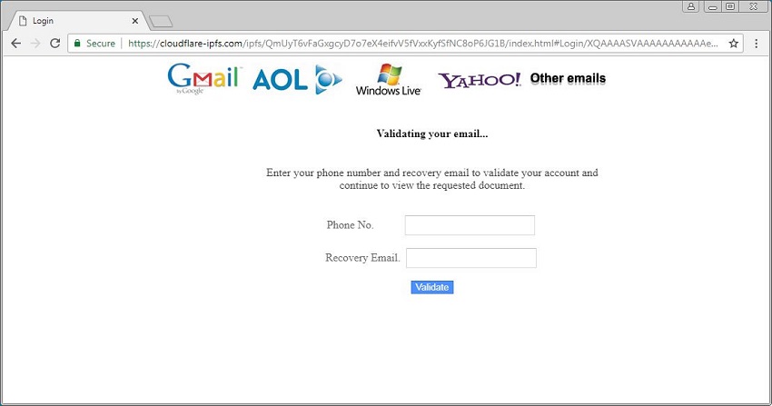 Phishing επιθέσεις από το IPFS gateway της Cloudflare 2 Phishing επιθέσεις από το IPFS gateway της Cloudflare