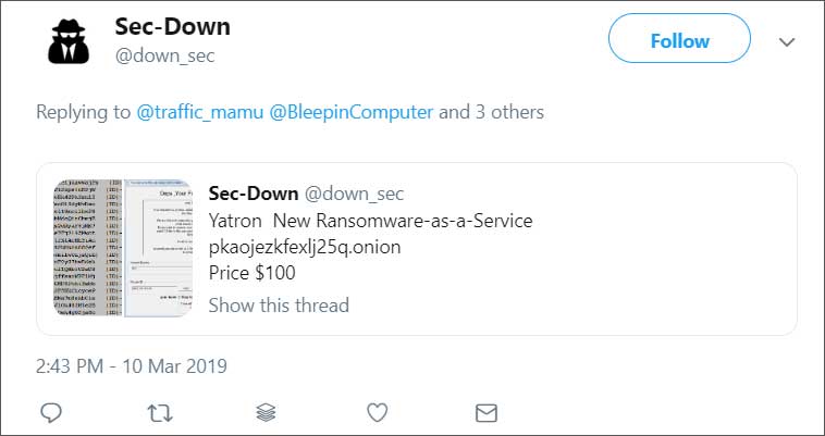 Το Yatron Ransomware επιχειρεί να εξαπλωθεί μέσω ευπαθειών EternalBlue NSA