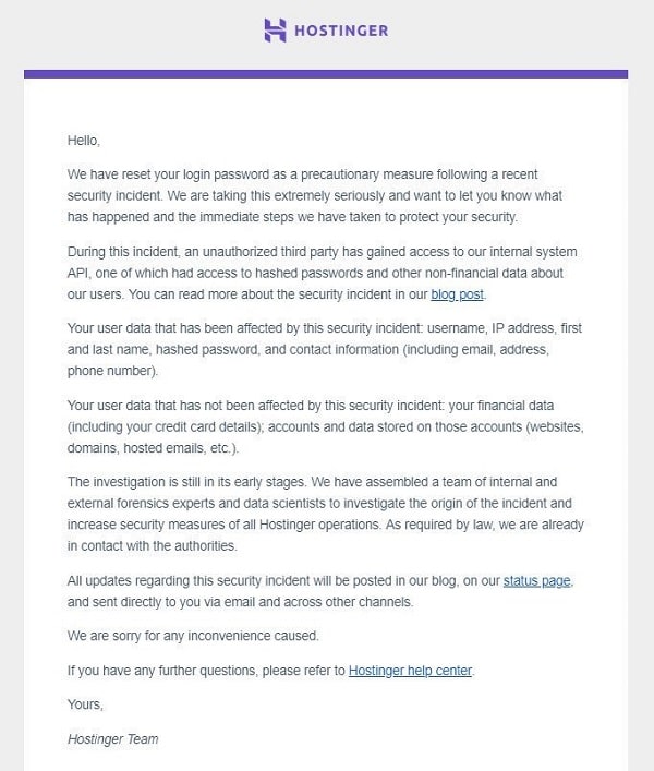 Hostinger: Password reset after hacking attack 2 Hostinger: Password reset after hacking attack