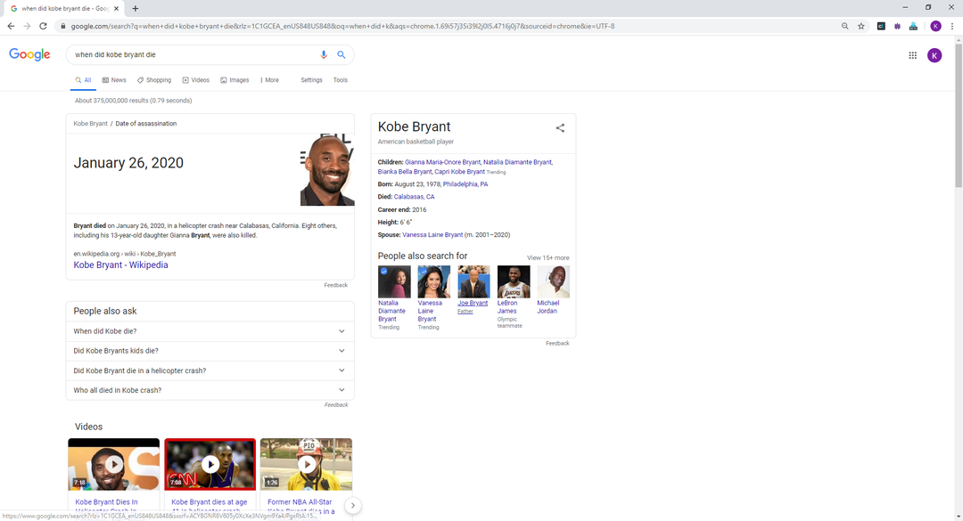 Kobe bryant: Η Google θεωρεί δολοφονία τον θάνατό του; 2 Kobe bryant: Η Google θεωρεί δολοφονία τον θάνατό του;