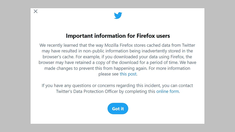 Twitter: Ο Mozilla Firefox αποθήκευε προσωπικά δεδομένα χρηστών! 1 Twitter: Ο Mozilla Firefox αποθήκευε προσωπικά δεδομένα χρηστών!