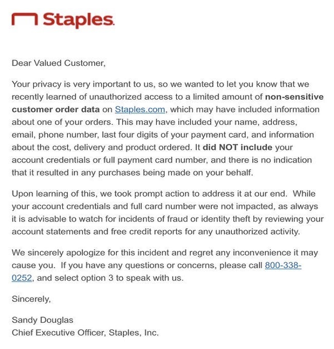Staples reveals 2 customer data breaches Staples reveals customer data breach