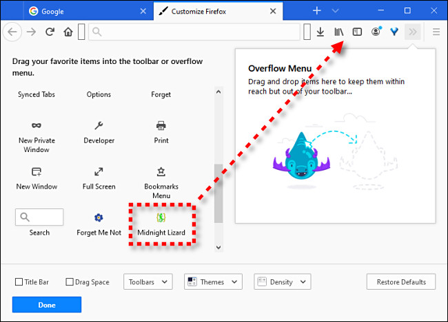 How to choose which extensions appear on the Firefox 4 toolbar Firefox