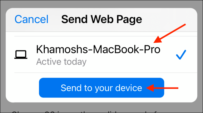Τρόπος μεταφοράς καρτελών Chrome μεταξύ iPhone, iPad και Mac 8 Τρόπος μεταφοράς καρτελών Chrome μεταξύ iPhone, iPad και Mac