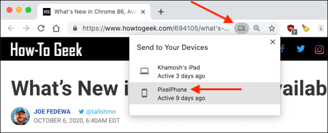 Τρόπος μεταφοράς καρτελών Chrome μεταξύ iPhone, iPad και Mac 4 Chrome