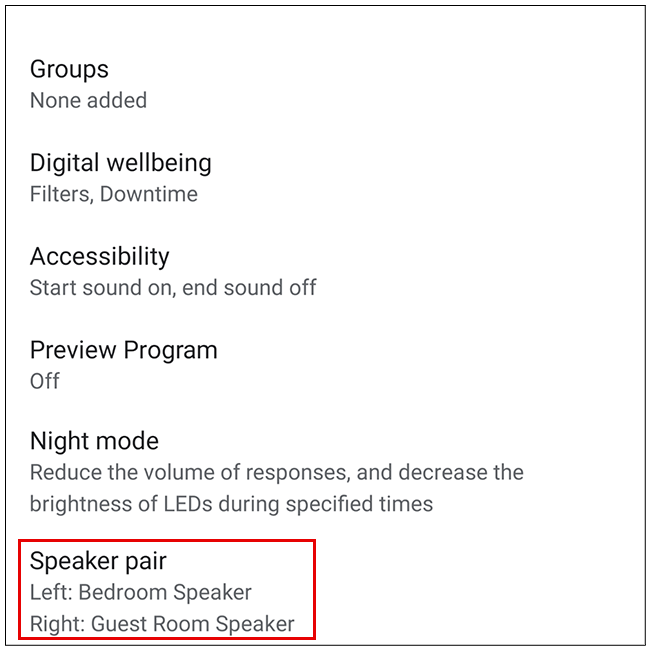 How to separate two Google Assistant speakers connected to a stereo