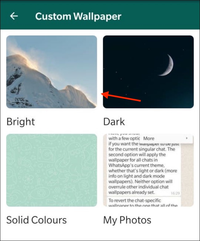 How to set your own wallpaper in WhatsApp chats 3 WhatsApp