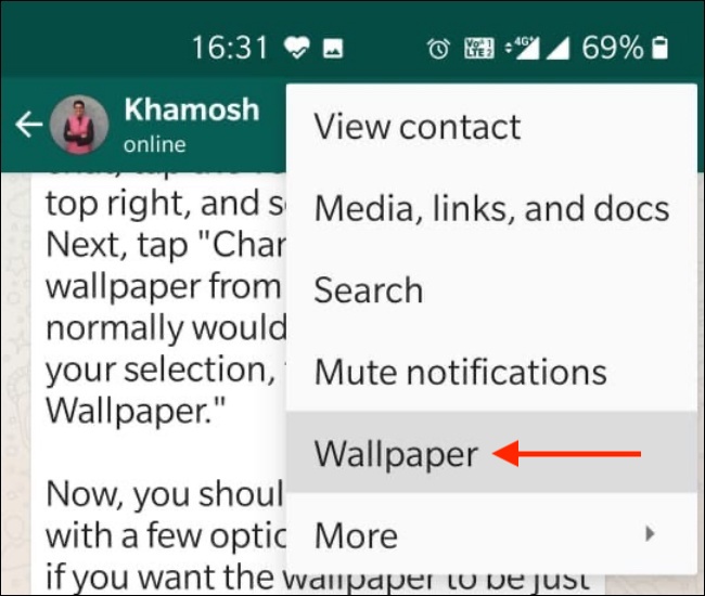 How to set your own wallpaper in WhatsApp chats 2 How to set your own wallpapers in WhatsApp chats