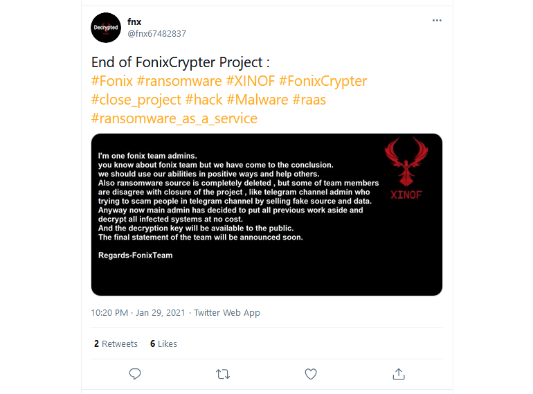 FonixCrypter: Δωρεάν κλειδί αποκρυπτογράφησης για τα θύματα του ransomware 3 FonixCrypter: Δωρεάν κλειδί αποκρυπτογράφησης για τα θύματα του ransomware