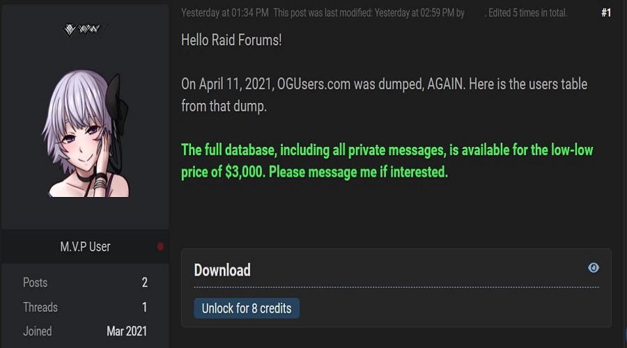 OGUsers hacked: The hacking forum has been breached for the fourth time! 2 OGUsers hacked: The hacking forum has been breached for the fourth time!