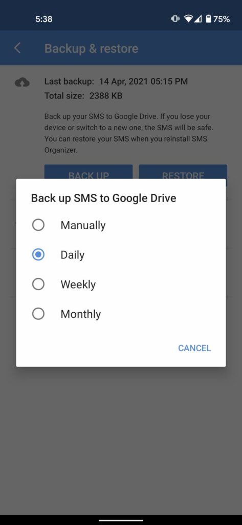 SMS Android: Πώς να δημιουργήσετε backups και να επαναφέρετε τα μηνύματά σας