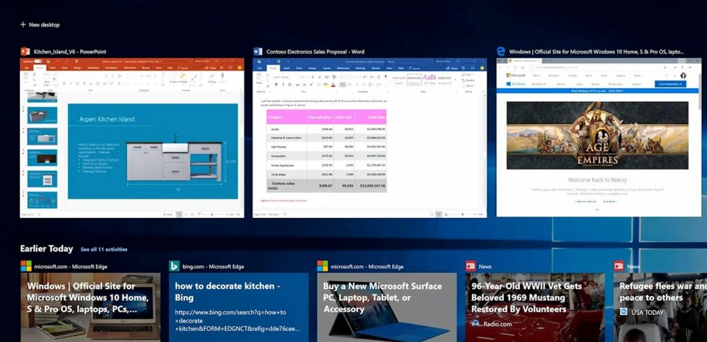 Η δυνατότητα Timeline των Windows 10 υποβαθμίζεται 2 Timeline Windows