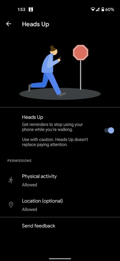 Google: "Heads Up" watches us if we use our mobile phone while walking 3 Google: "Heads Up" watches us if we use our mobile phone while walking