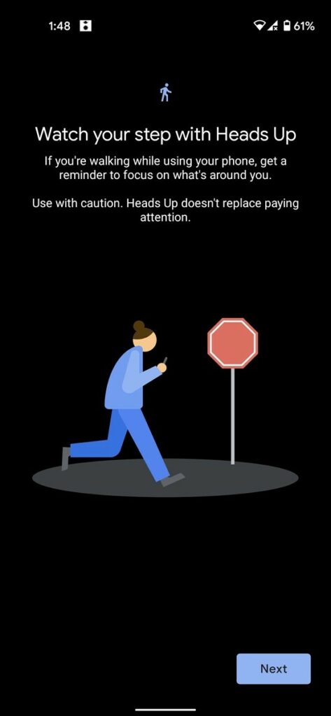 Google: "Heads Up" watches us if we use our mobile phone while walking 2 Google: "Heads Up" watches us if we use our mobile phone while walking