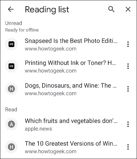 How to enable Google Chrome's "Reading List" on Android 12 Chrome