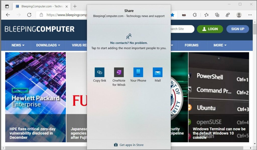 Microsoft Edge Canary gets new Sharing Hub 3 feature Microsoft Edge Canary gets new Sharing Hub feature