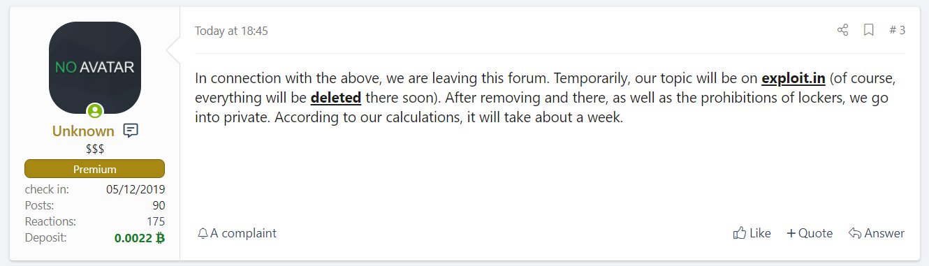 XSS: Russian-language hacking forum bans ransomware topics! 3 ransomware topics