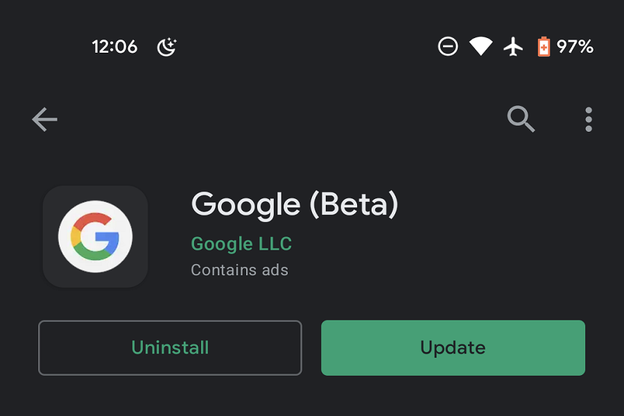 εφαρμογή Google ενημέρωση