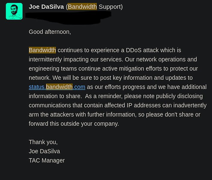Bandwidth.com: Το τελευταίο θύμα επιθέσεων DDoS που στοχεύουν παρόχους VoIP
