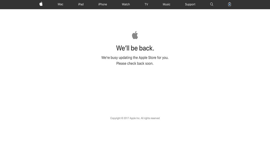 Apple's online store closed shortly before the company's event 2 Apple