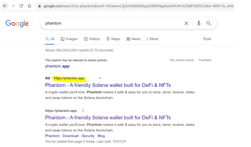 Google ads κατευθύνουν τους χρήστες σε ψεύτικα crypto wallets 2 Google ads κατευθύνουν τους χρήστες σε ψεύτικα crypto wallets