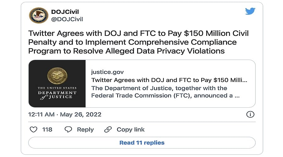Twitter: Fined for using user data for targeted advertising 2 ftc fine