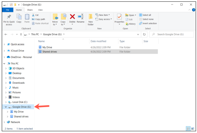 Πώς να προσθέσετε ένα κοινόχρηστο Google Drive στο Windows File Explorer 11 Google Drive