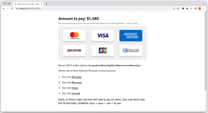 Abuse of Telegram's blogging platform in phishing attacks 4 Telegram phishing
