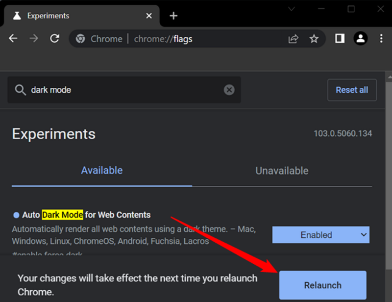  chrome dark mode