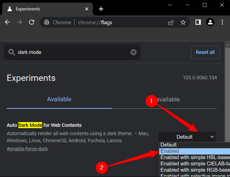 How to force dark mode on every website in Google Chrome