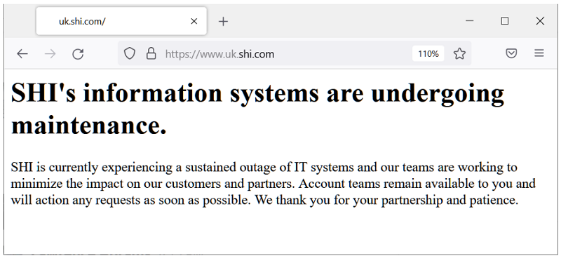 SHI International: Χτυπήθηκε από επίθεση malware