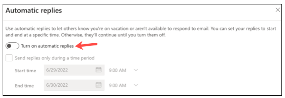 Outlook for Web: How to Set Up an Out of Office Reply 4 Outlook for the web: How to set up an Out of Office reply