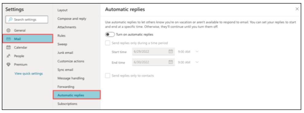 Outlook for Web: How to Set Up an Out of Office Reply 3 Outlook for the web: How to set up an Out of Office reply