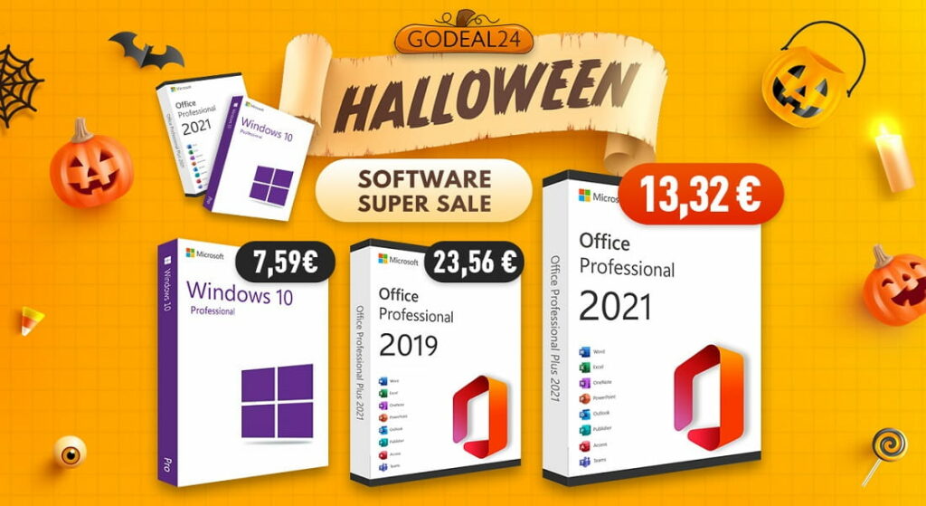 Godeal24 Halloween Sale: Microsoft Office for €13.32 and Windows 10 Pro for €7.59 1 Godeal24 Sale
