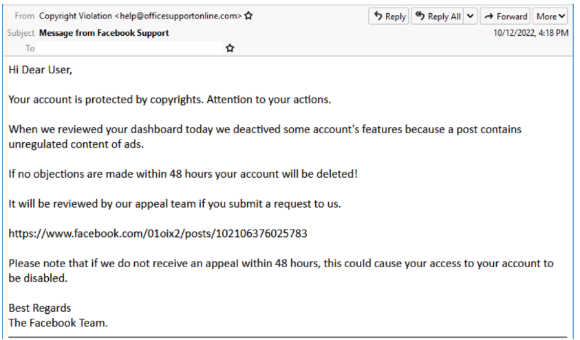 Επίθεση phishing χρησιμοποιεί Facebook posts για να πετύχει τον σκοπό της 2 facebook phishing