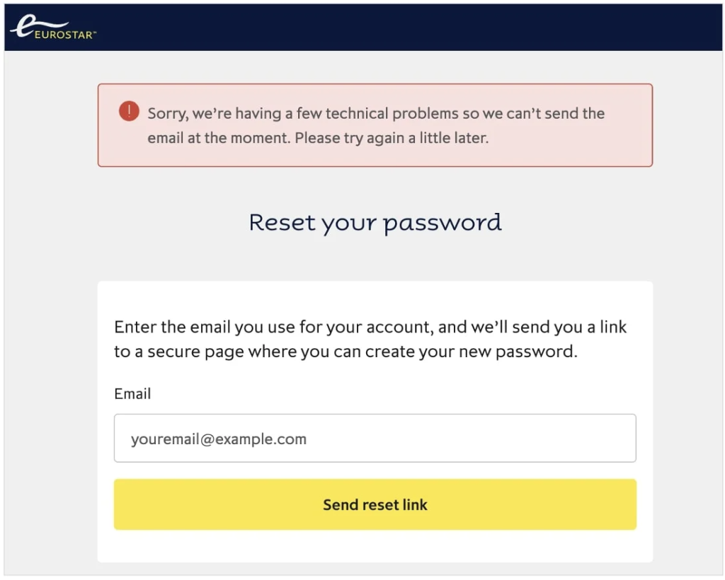 Η Eurostar επιβάλλει «password reset» — στη συνέχεια οι χρήστες μπλοκάρονται από τα accounts 2 Η Eurostar επιβάλλει «password reset» — στη συνέχεια οι χρήστες μπλοκάρονται από τα accounts