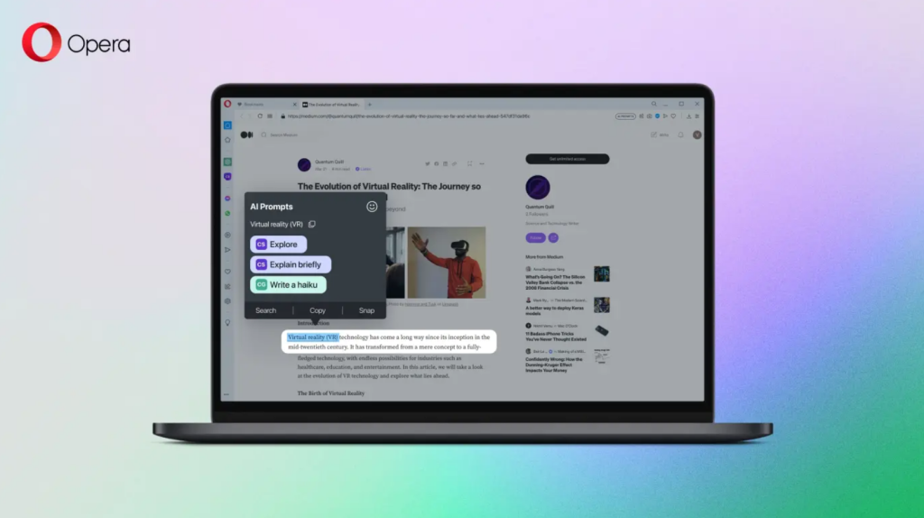 Ο Opera browser προσθέτει λειτουργίες summarization ChatGPT και AI 1 Opera ChatGPT